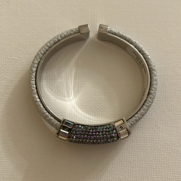 Henri Bendel Crystal Cuff Bracelet Silver Turquoise - Picture 5 of 8